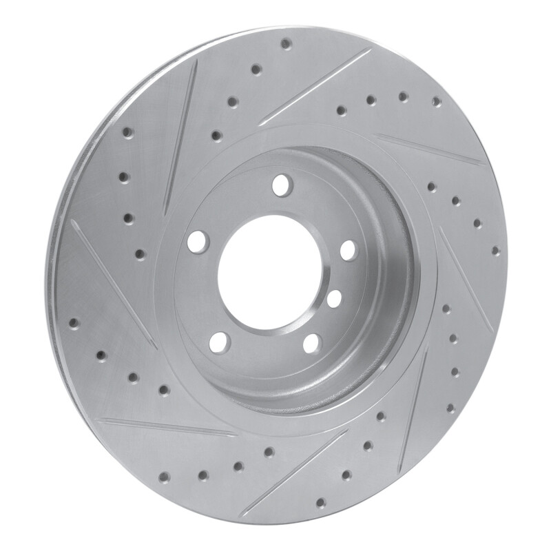 BMW 330CI Brake Rotor (1) - Front Right - R1 Concepts - Drilled & Slotted - Silver - `01-`08